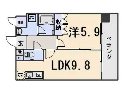 音羽ハイツ(1LDK/3階)の間取り写真