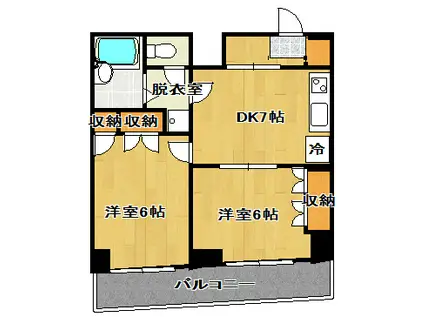 ベイステートYASUMA(2DK/11階)の間取り写真