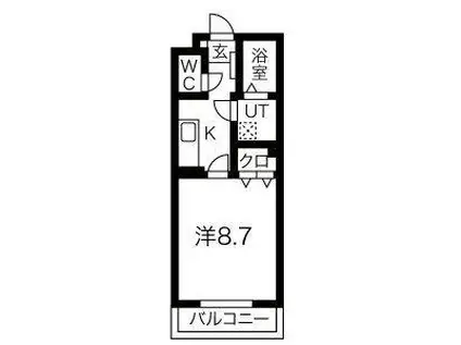 ベルズベル(1K/2階)の間取り写真