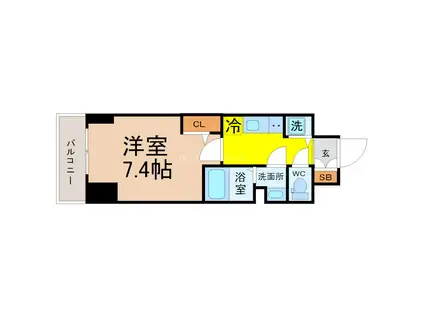 エスリード新栄グランラグジェ(1K/11階)の間取り写真