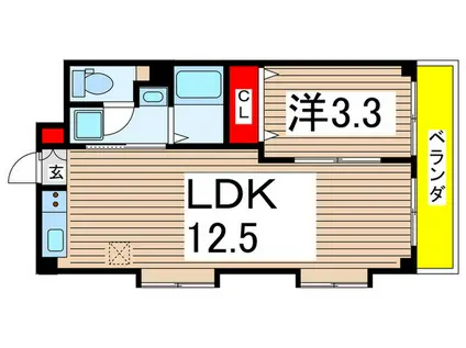 森兼マンション(1LDK/3階)の間取り写真