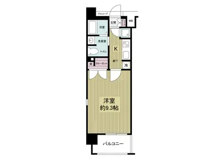 フォレシティ肥後橋(1K/10階)の間取り写真