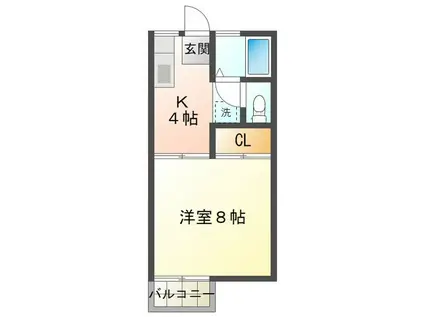 ハイム江戸橋(1K/2階)の間取り写真