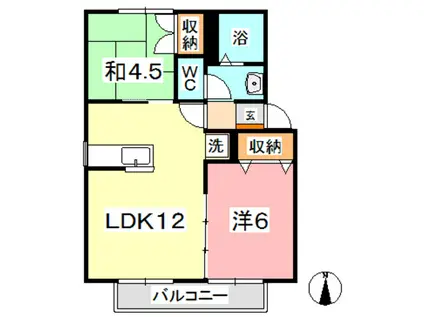 グリーンパレス藤井 A棟(2LDK/1階)の間取り写真