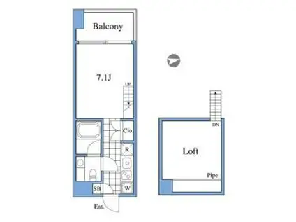 RIZ高輪(1K/5階)の間取り写真