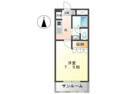 エクセレンス(1K/1階)の間取り写真