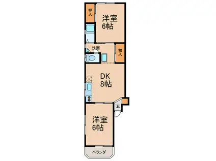 ニシキハイツ(2DK/1階)の間取り写真