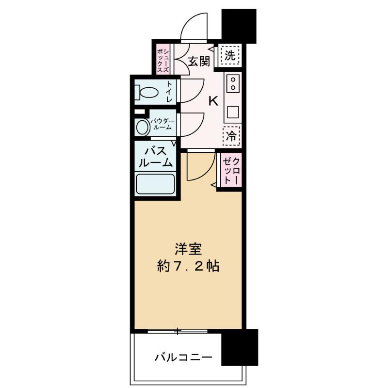スワンズシティ梅田ウエスト(1K/4階)の間取り写真