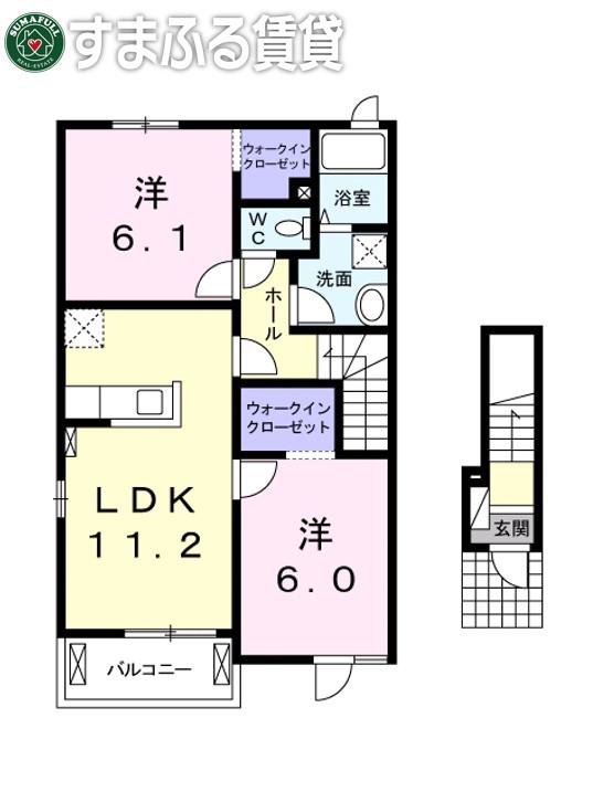ベラルーナ(2LDK/2階)の間取り写真