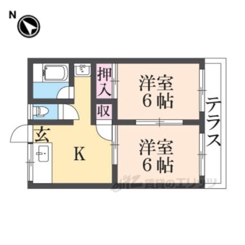 ライフイン中嶋(2K/1階)の間取り写真