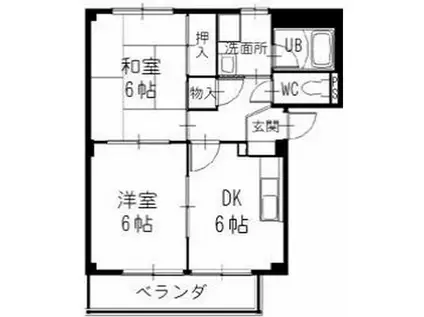 SURPLUSリーベII(2DK/1階)の間取り写真