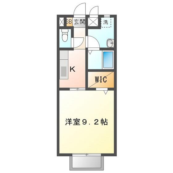 エクセルハイム日野(1K/1階)の間取り写真