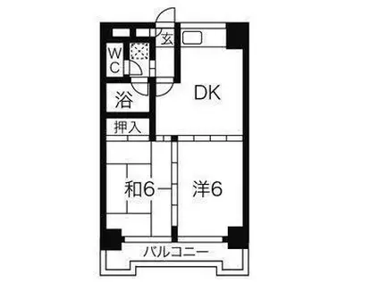 第7銅谷ビル(2DK/4階)の間取り写真