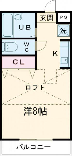 アンシャンテ(ワンルーム/2階)の間取り写真