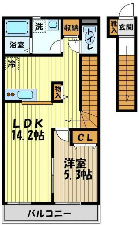 小金井ハルハウス2号棟 2階階 間取り