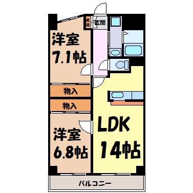 インプルーブ金山(2LDK/2階)の間取り写真