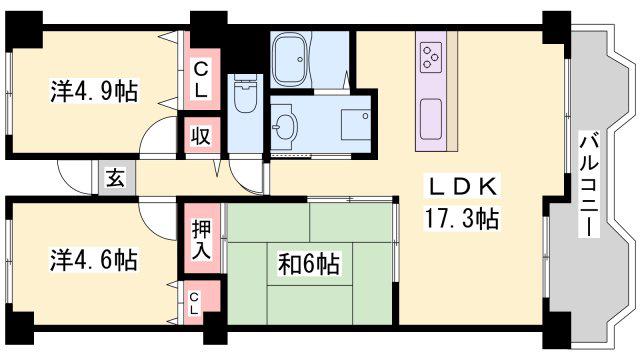 シャトー ブランシェ(3LDK/12階)の間取り写真