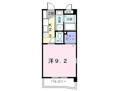 グリーンコートIII番館(1K/3階)の間取り写真