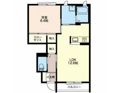 エモシオン(1LDK/1階)の間取り写真
