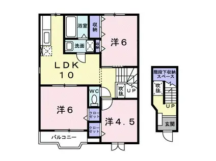 フィオレンテI(3LDK/2階)の間取り写真