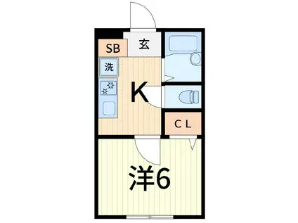 エスポワールA棟(1K/1階)の間取り写真
