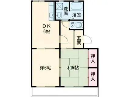 オリオンハイツA(2DK/1階)の間取り写真