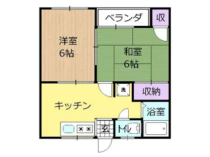 レジデンス12(2K/2階)の間取り写真