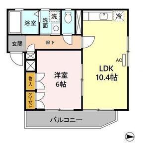 メゾンドエリシオン(1LDK/2階)の間取り写真