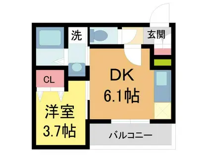 ココングランジュール芦屋西Ⅰ(1DK/1階)の間取り写真
