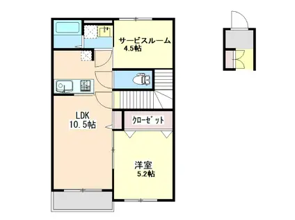 VILLA KAKIHI 宮ノ上B(1SLDK/2階)の間取り写真