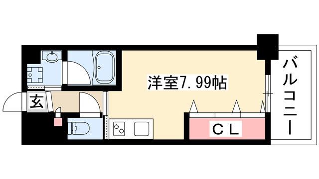 エスポアール泉(ワンルーム/9階)の間取り写真