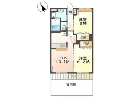 コンフォール.アイ・ディ・エー(2LDK/1階)の間取り写真