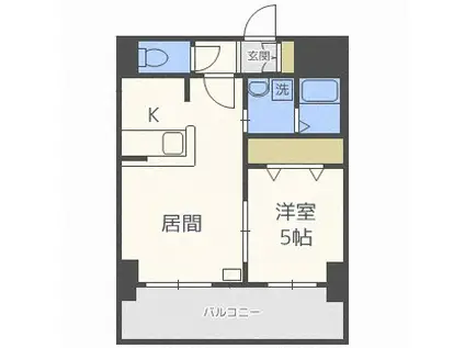 サンコート本通ガーデンヒルズ(1LDK/3階)の間取り写真