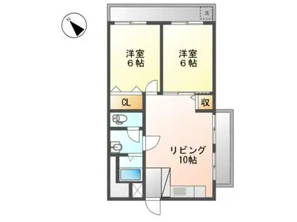 大池マンション(2LDK/2階)の間取り写真