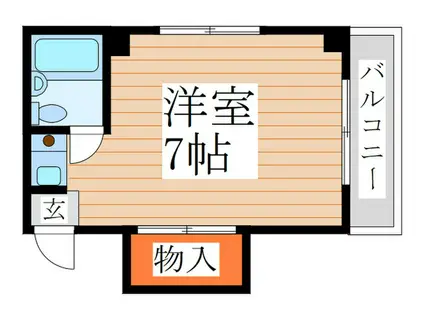 フラワーハイツ(ワンルーム/2階)の間取り写真