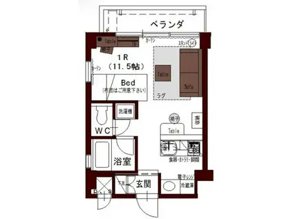 コリドールシュッド(ワンルーム/2階)の間取り写真