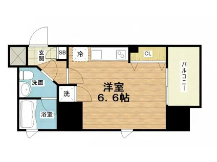 レジディア谷町(ワンルーム/12階)の間取り写真