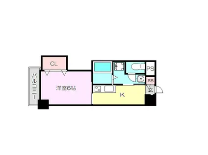 シティコート新大阪(ワンルーム/6階)の間取り写真