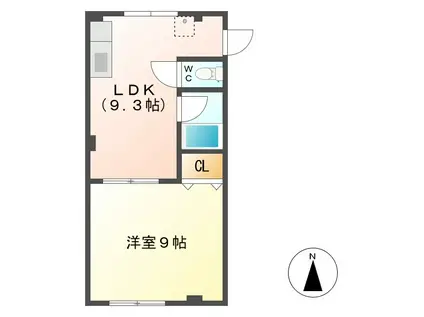 第2美水(1LDK/2階)の間取り写真