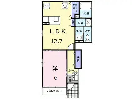 ブライトタウンMーI(1LDK/1階)の間取り写真