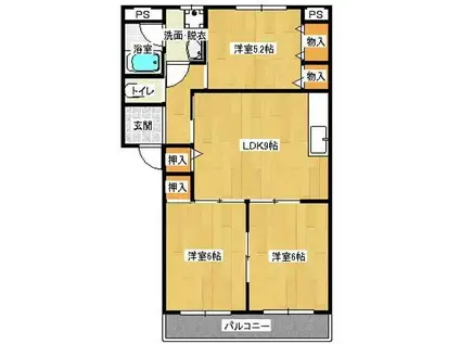 サン・オーレみち(3LDK/1階)の間取り写真