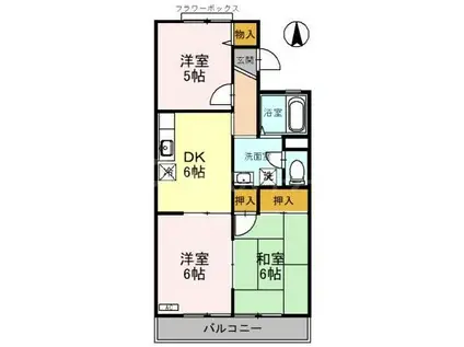 セジュール彩(3DK/2階)の間取り写真