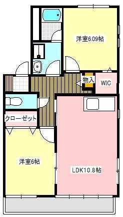 アクアス コヒジ(2LDK/1階)の間取り写真