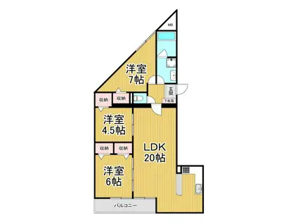 MESSAGE苦楽園三番町(2SLDK/3階)の間取り写真