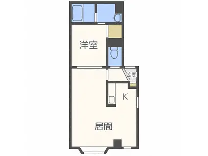 ルミエール大通(1LDK/4階)の間取り写真