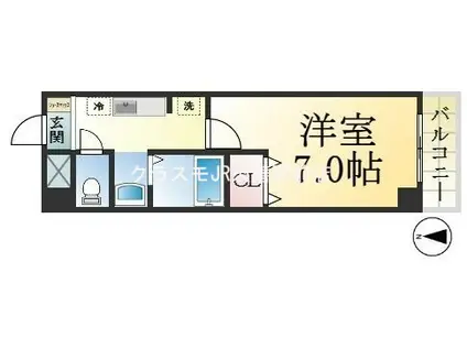 フルール須磨(1K/1階)の間取り写真