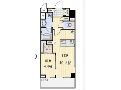 プロスペクト恩賜公園(1LDK/5階)の間取り写真