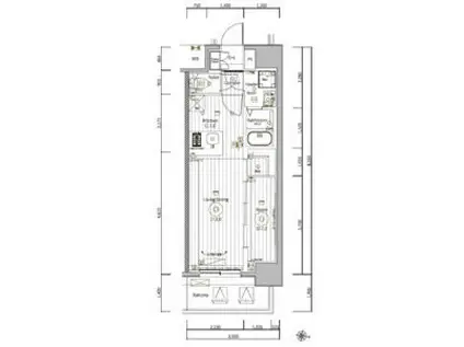 メイクスアート名駅南IV(1LDK/11階)の間取り写真