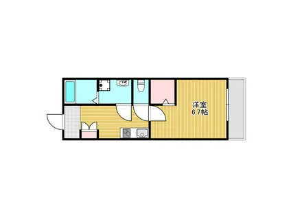 レジデンスUトヨナカ(1K/3階)の間取り写真