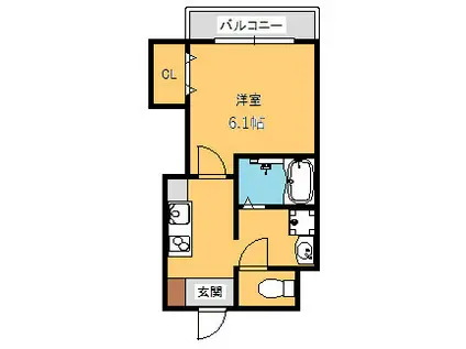みおつくし岸里II(1K/6階)の間取り写真